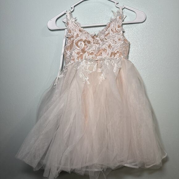 jjshouse Flower Girl Dress Formal Gown, Pageant Champaign & White , Size 5, NWT - Picture 5 of 5